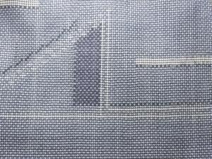 アンティーク　変わり横段模様織り出し本場泥大島紬着物(5マルキ)